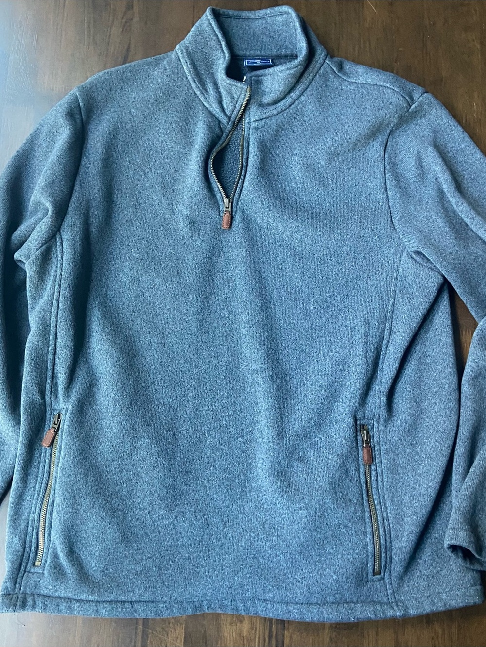 Vineyard Vines Quarter Zip Fleece Sweater Mens XL Gray Pullover Jacket Pocket